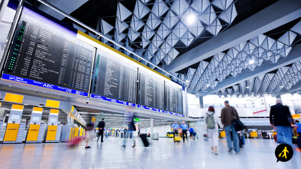 How to catch a flight: airport info board.