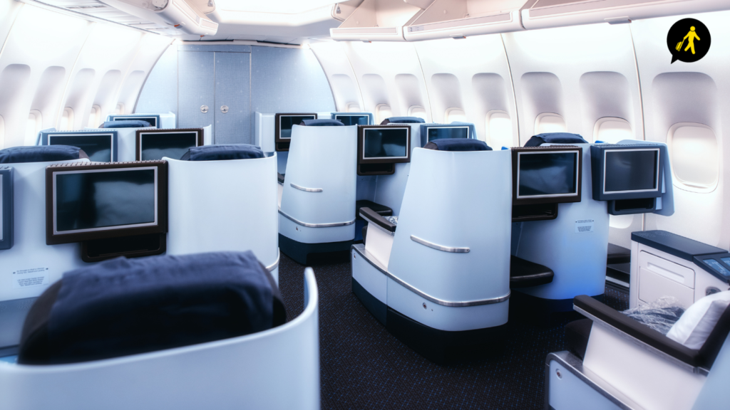 A business class flight