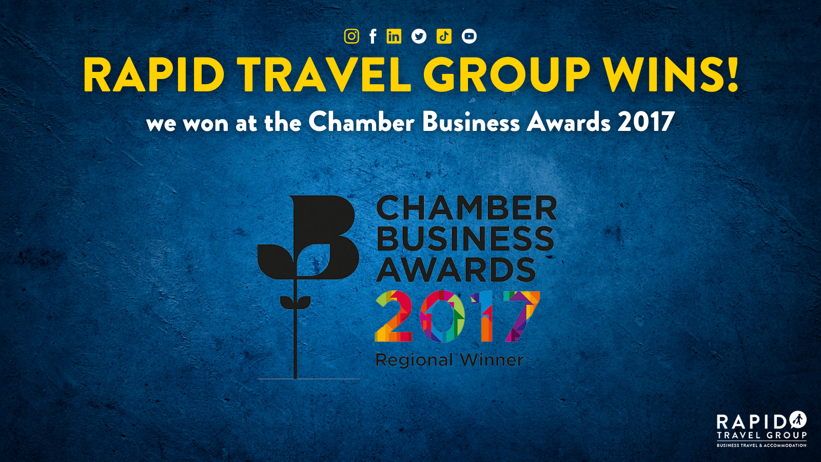 Rapid Travel Group wins! we won at the chamber business awards 2017