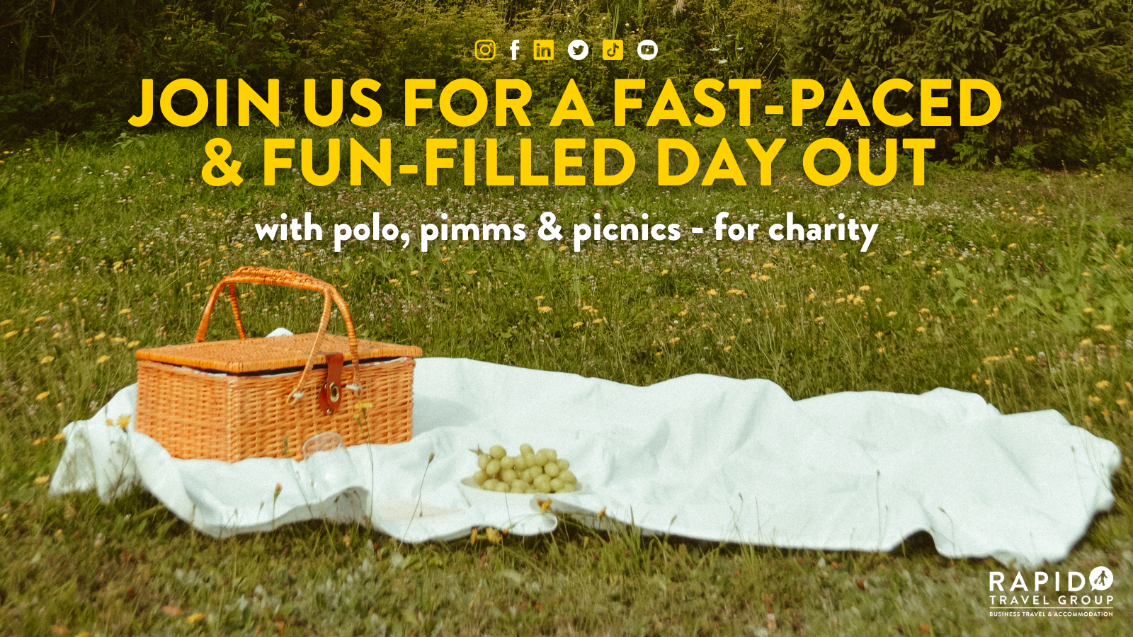 Join us for a fast-paces and fun-filled day out with polo, pimms and picnics - for charity