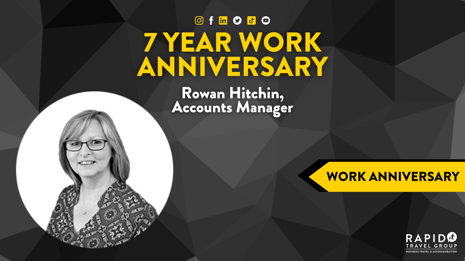 7 Year Work Anniversary: Rowan Hitchin, Accounts Manager