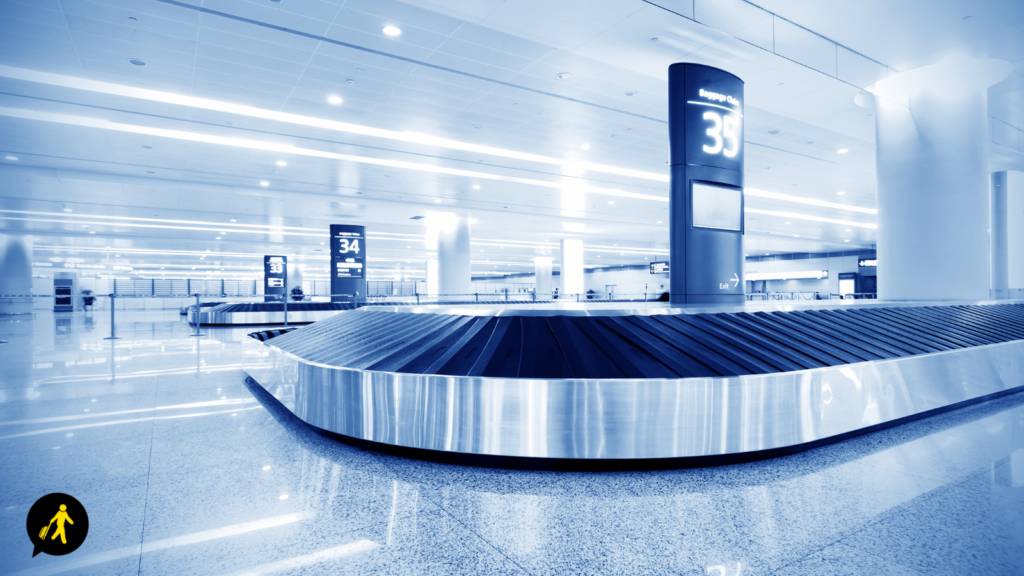 How to catch a flight: airport baggage claim.
