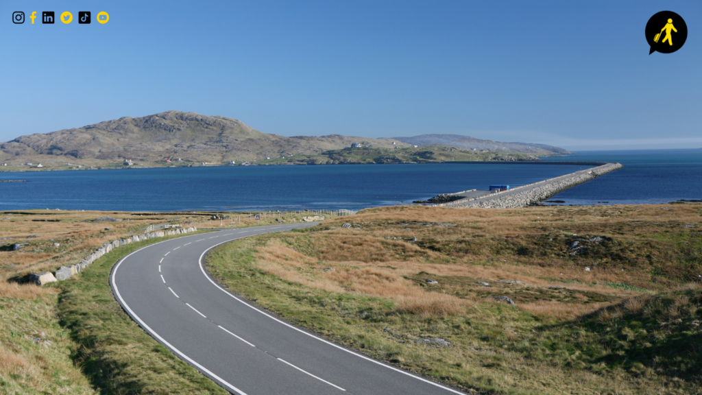 The causeway linking Eriskay to South Uist in the Outer Hebirides, Scotland.