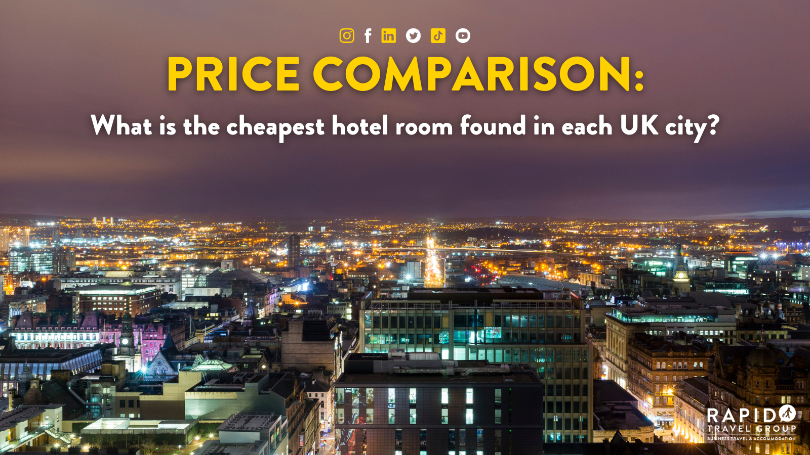 Price Comparison: What is the cheapest hotel room found in each UK city?